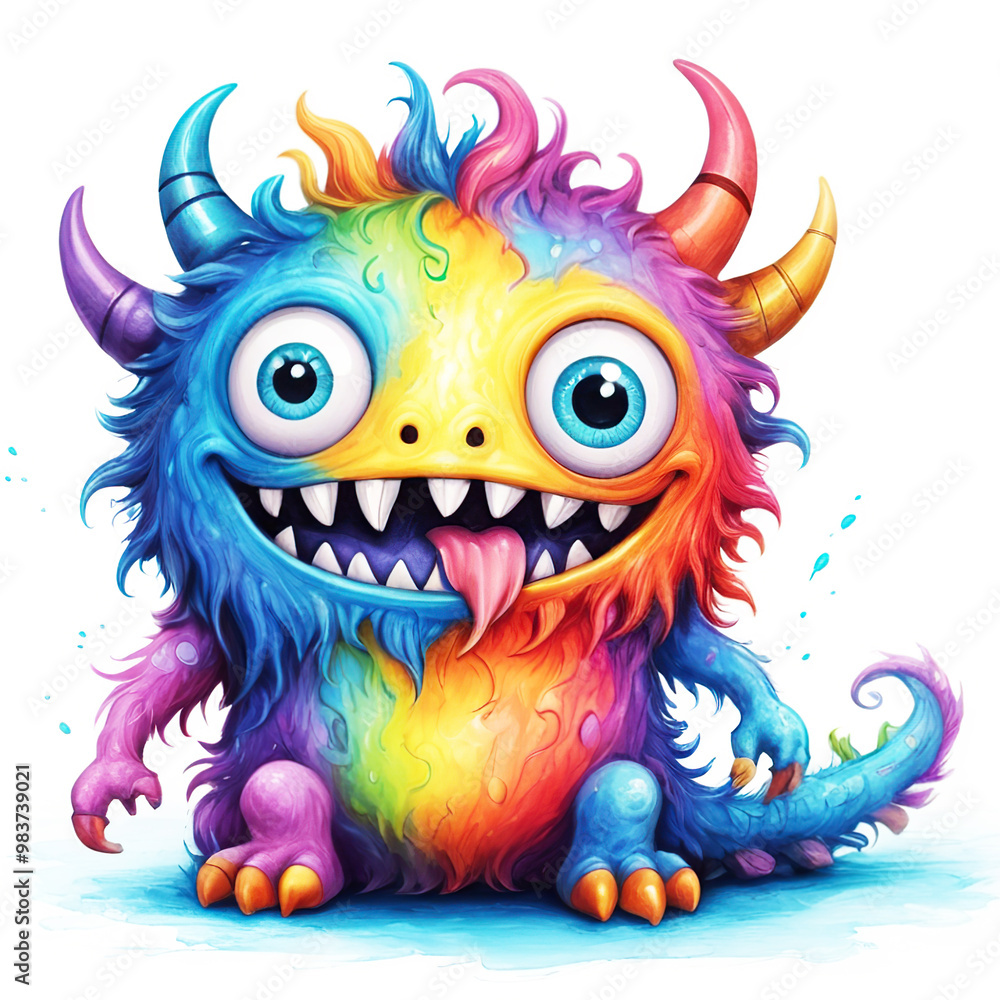 Colorful cute monster painting Colorful cute monster painting