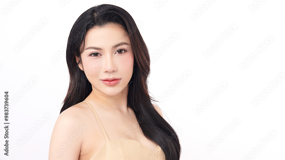 Beautiful young asian woman with clean fresh skin on white background, Face care, Facial treatment, Cosmetology, beauty and spa, Asian women portrait. Beautiful young asian woman with clean fresh skin on white background, Face care, Facial treatment, Cosmetology, beauty and spa, Asian women portrait.