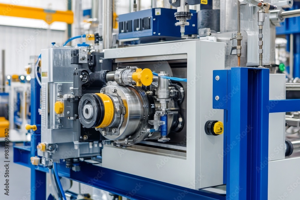 Industrial Extruder Machine for Manufacturing, used in a variety of industrial applications, showcasing advanced engineering, precision, and efficiency. Industrial Extruder Machine for Manufacturing, used in a variety of industrial applications, showcasing advanced engineering, precision, and efficiency.
