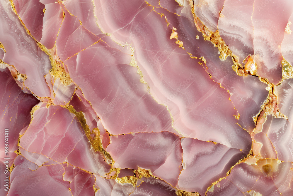 Luxury pink marble with golden veins, polished onyx background Luxury pink marble with golden veins, polished onyx background