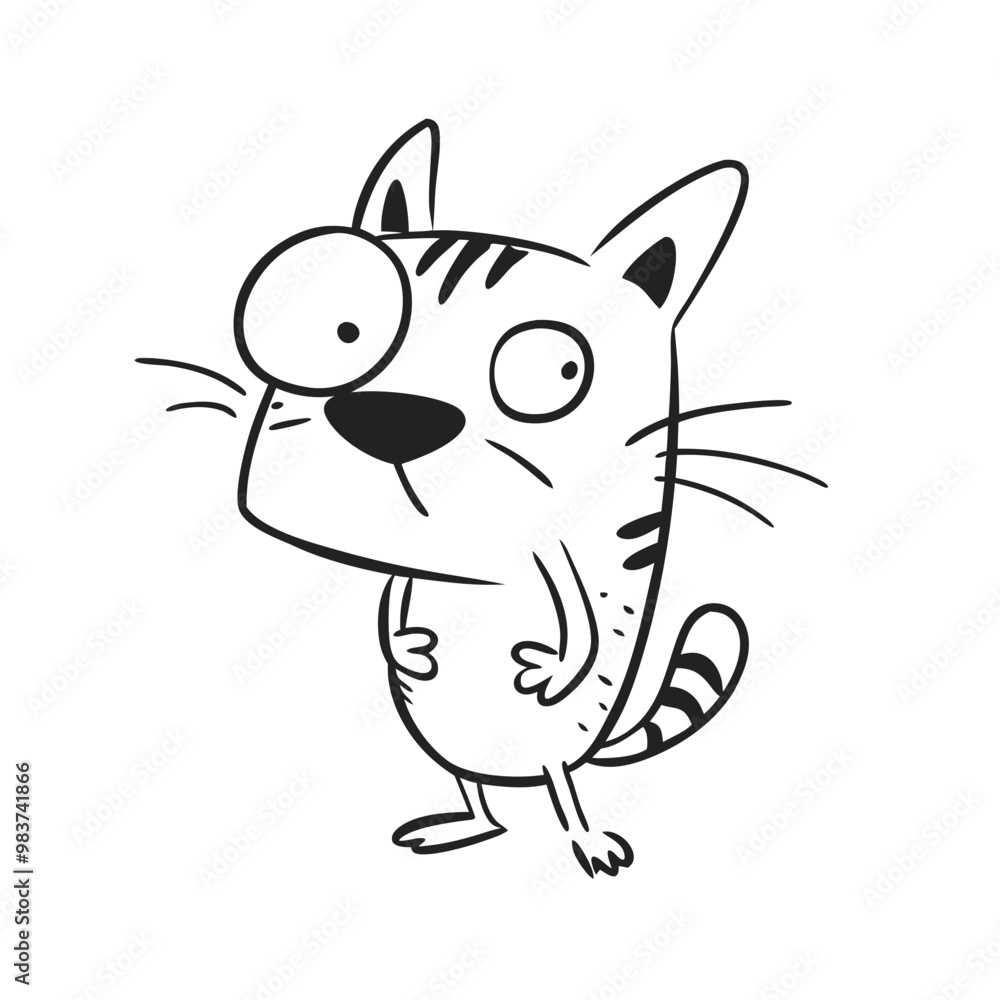 Cute and funny doodle style cat character illustration
Cute and funny doodle style cat character illustration