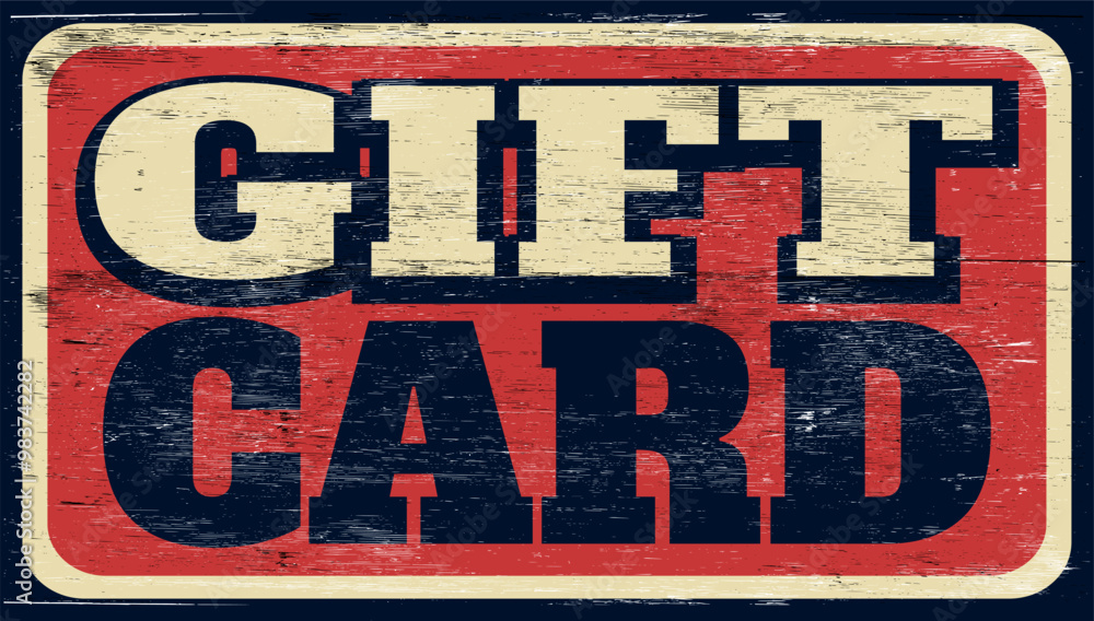 Aged retro gift card sign on wood Aged retro gift card sign on wood