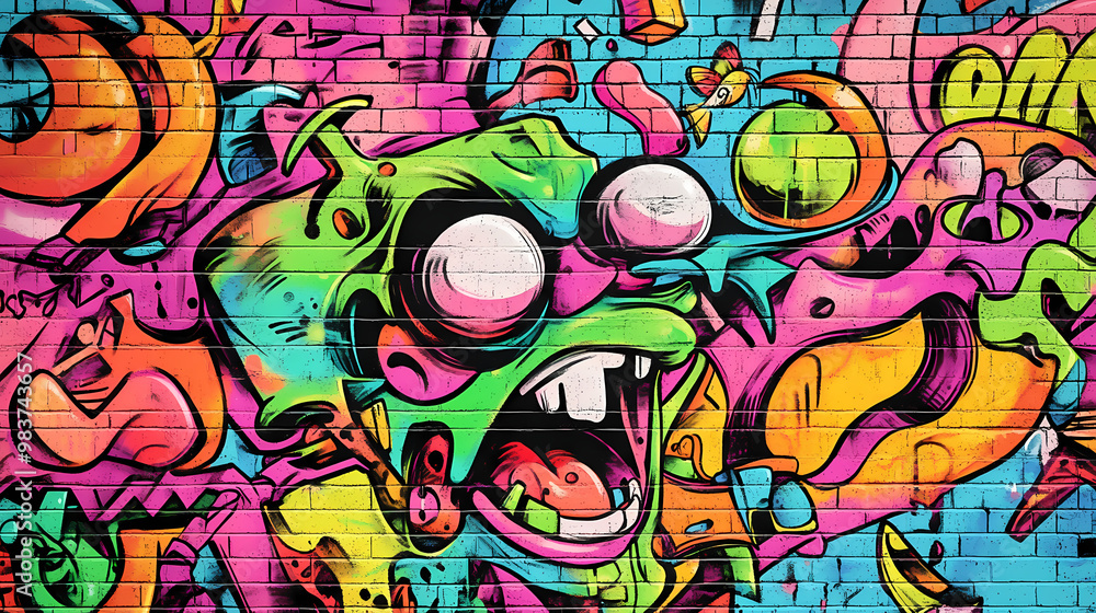 Naklejka premium graffiti on the wall