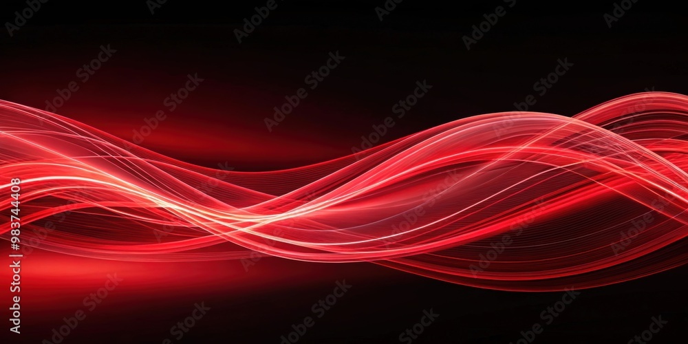 Fototapeta premium Abstract background with red lines and waves , abstract, red, background, lines, waves, design, pattern, texture, vibrant