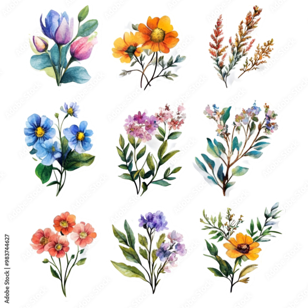 A close up of a bunch of flowers on a white and transparent background. PNG cutout. A close up of a bunch of flowers on a white and transparent background. PNG cutout.