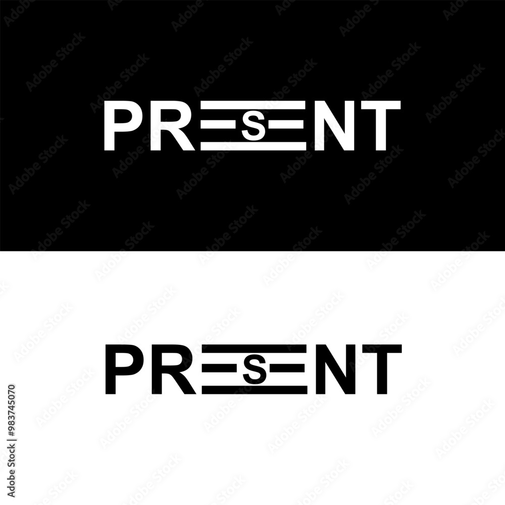 Creative and modern word mark PRESENT letter logo design for your business identity. Creative and modern word mark PRESENT letter logo design for your business identity.