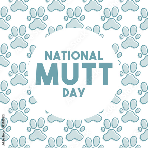 National Mutt Day. Seamless pattern paw print icon. Poster, banner, card, background.