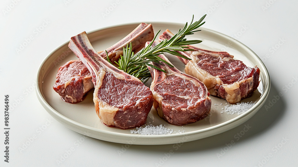 fresh steak on the plate on a white background fresh steak on the plate on a white background
