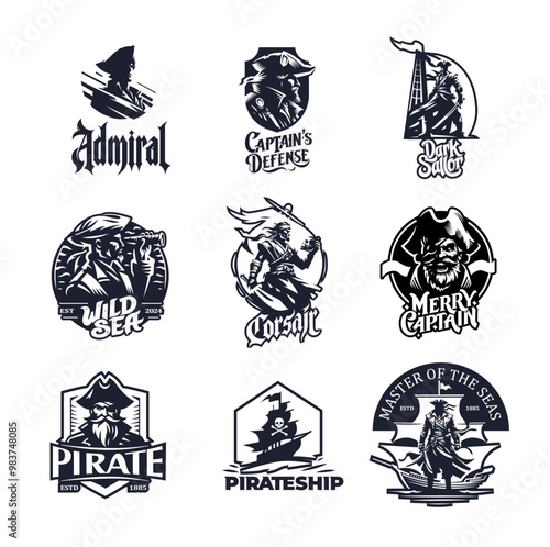 lustrate a cartoon-style pirate ship, Pirate Inside his Sailing Ship