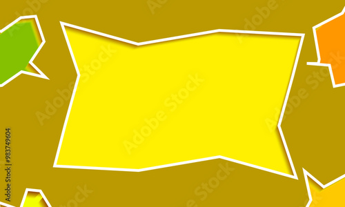 Abstract social media post story background. children background frames. yellow gradient background. headline funny ornament template presentation. Comic cartoon frame background design. digital art
