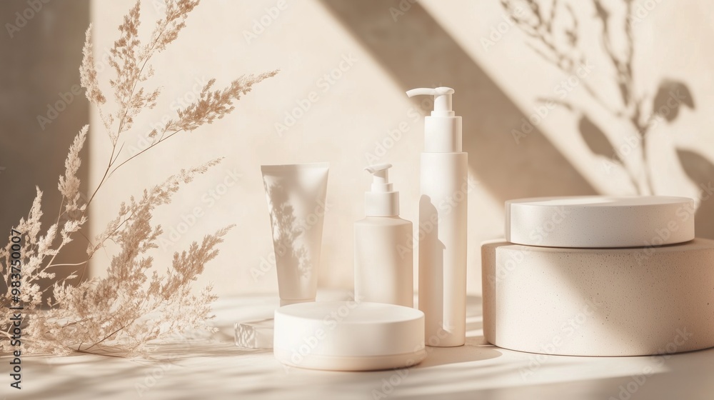 Minimalist Skin Care Product Display Minimalist Skin Care Product Display