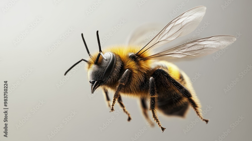 a stunning bee is flying, isolated on transparent background, macro, incredible pollinator, generative AI transparent background a stunning bee is flying, isolated on transparent background, macro, incredible pollinator, generative AI transparent background