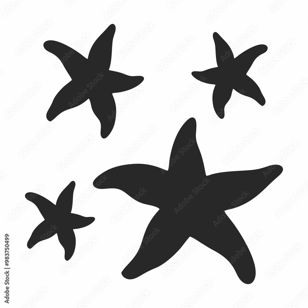 black and white starfish silhouette black and white starfish silhouette