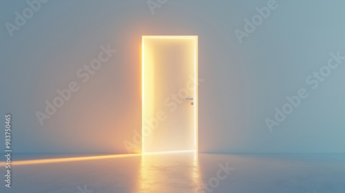 Abstract Door with Shining Light