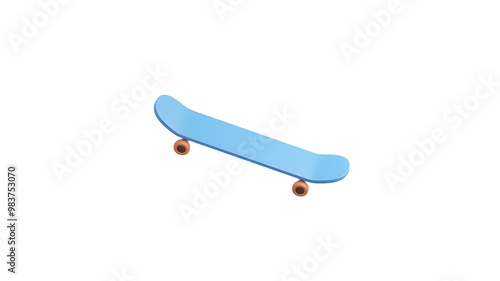 3d skateboard on white photo