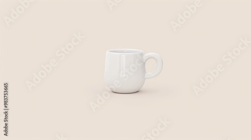 White Ceramic Pitcher with a Handle on a White Background photo