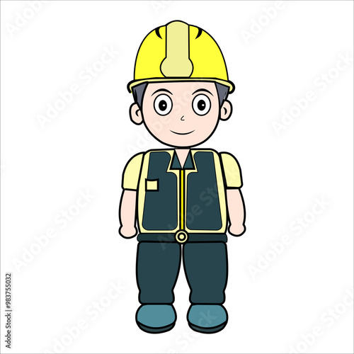 flat design image of a male handyman character