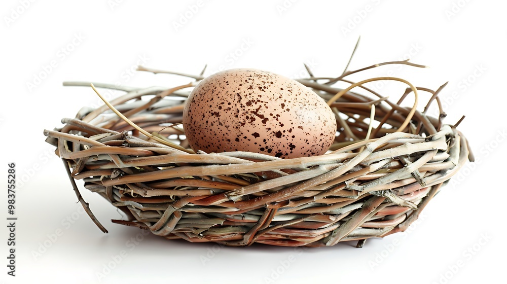 Easter eggs in a basket isolated on white background, clipping path included Easter eggs in a basket isolated on white background, clipping path included