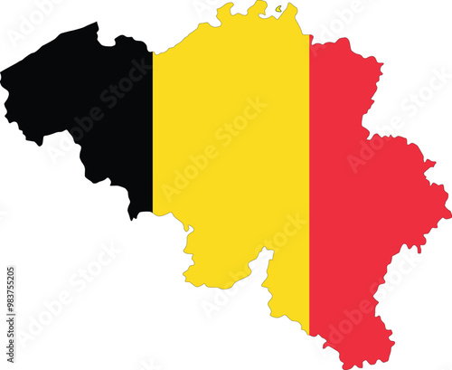 Belgium borders, belgium country map with belgium flag symbols, belgium flag, country map with flag