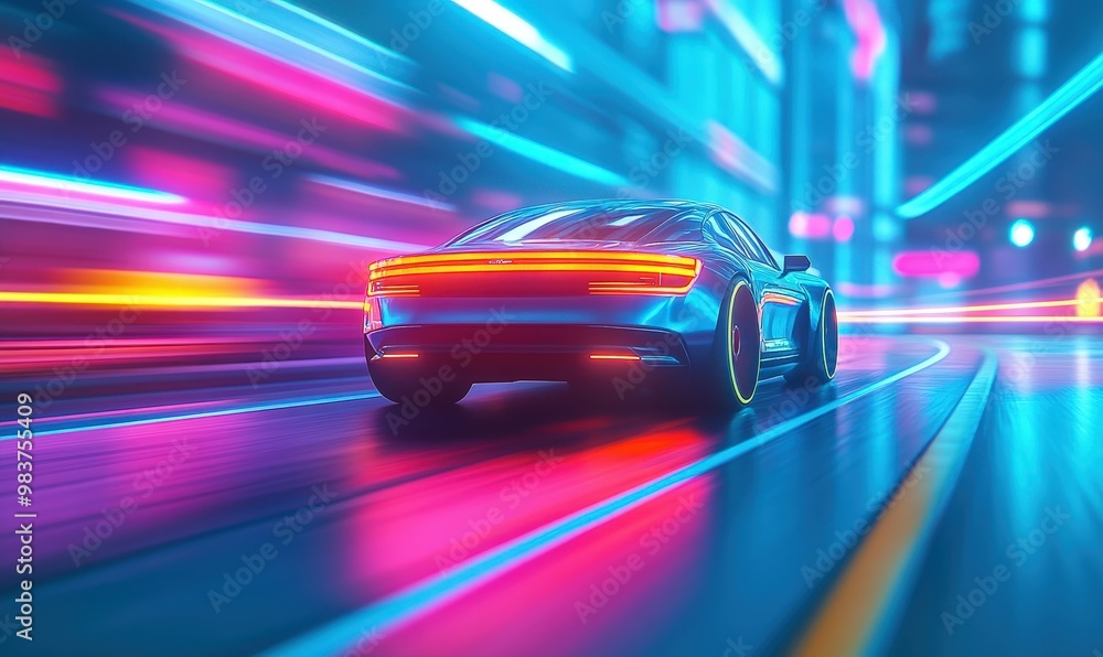 Fast Car in Neon City. Fast Car in Neon City.