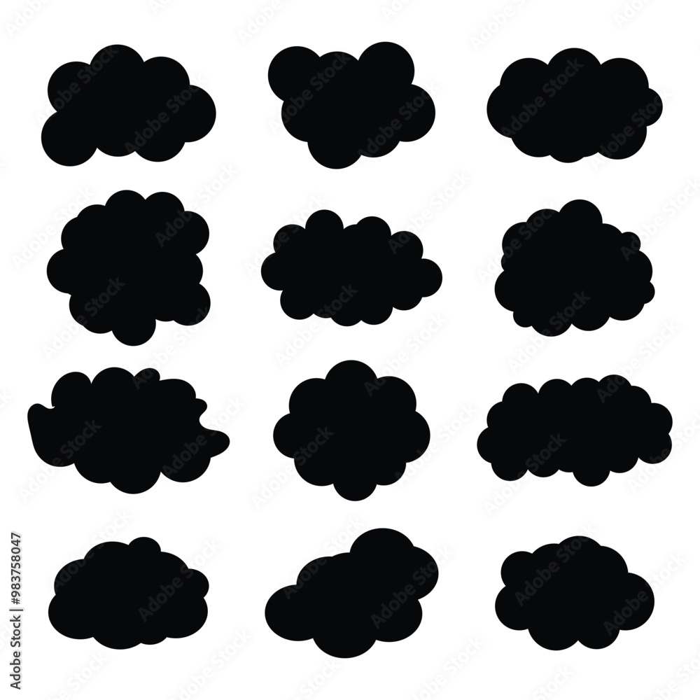vector cloud shape illustration set design vector cloud shape illustration set design