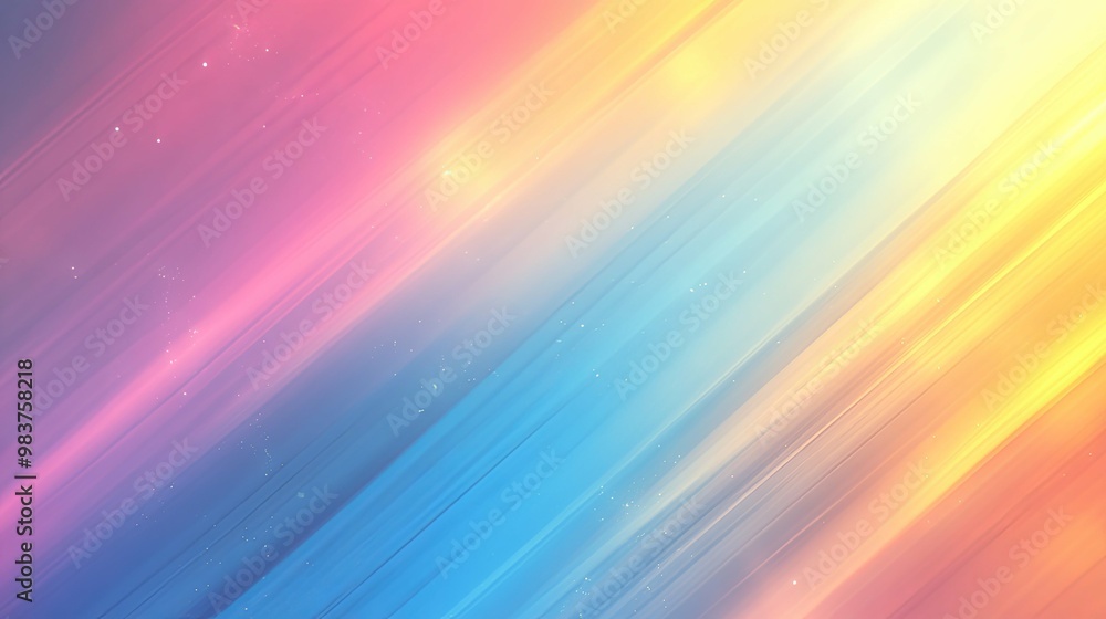 Abstract Background with Diagonal Blurry Lines in Pink, Blue, and Yellow Abstract Background with Diagonal Blurry Lines in Pink, Blue, and Yellow