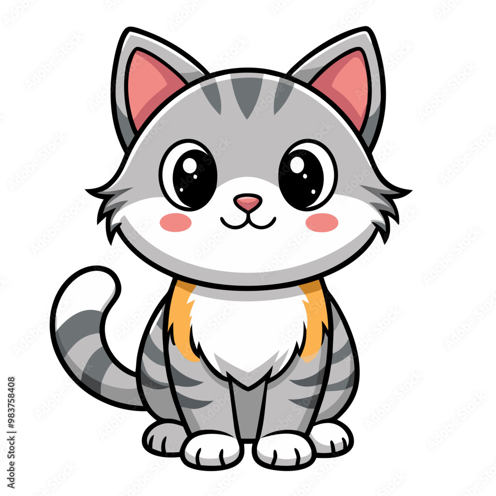 Cute and funny doodle cartoon cat or kitten illustration
Cute and funny doodle cartoon cat or kitten illustration
