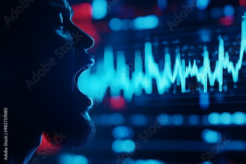 A silhouette of a person shouting, with vibrant sound waves visualized in blue tones, evoking the power of voice and sound.