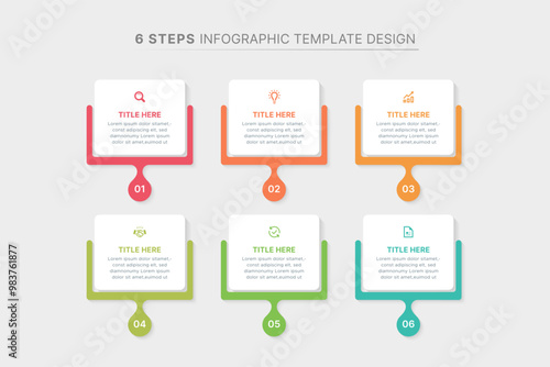 Modern Business Infographic Template Design with 6 Data Points