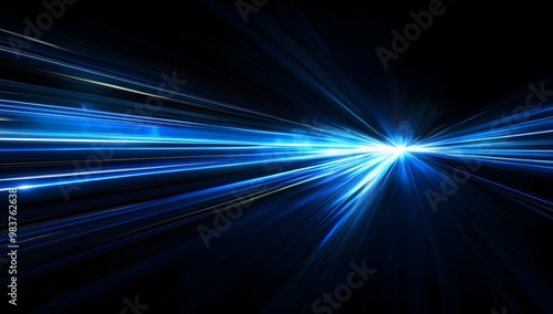 Blue light speed background with a blur effect background.