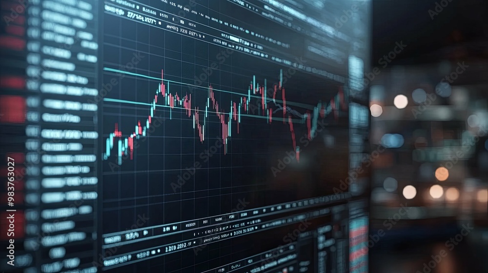 Close-up of a Computer Screen Displaying a Stock Market Chart Close-up of a Computer Screen Displaying a Stock Market Chart