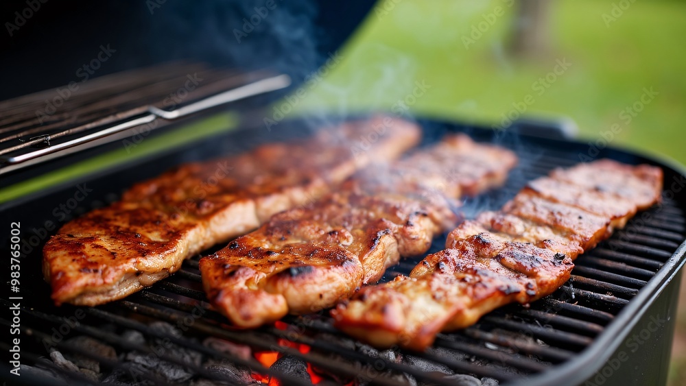 Grilled meat on the grill Grilled meat on the grill