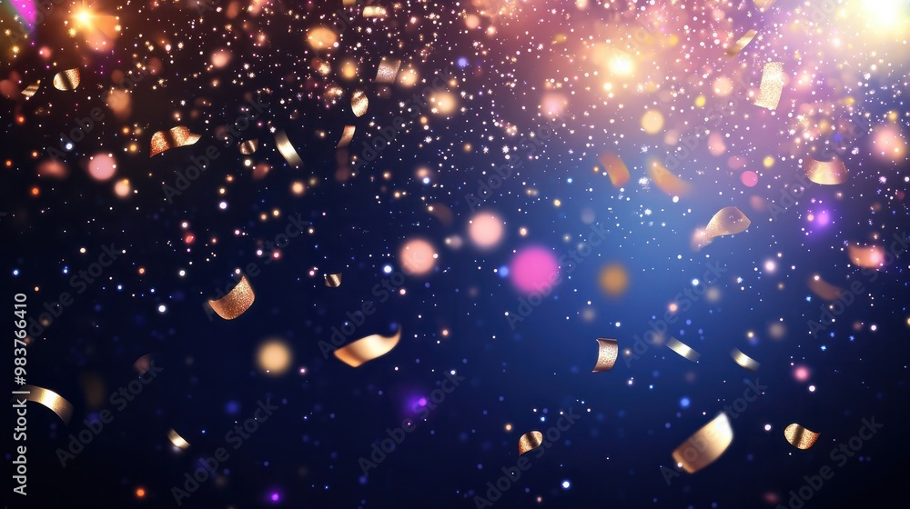 Fototapeta premium abstract shiny festive background with flying elements