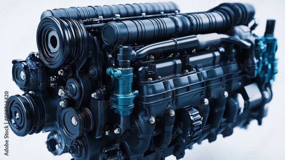 Detailed view of a mechanical engine showcasing its components. Detailed view of a mechanical engine showcasing its components.