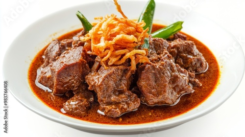 beef rendang with tender meat 