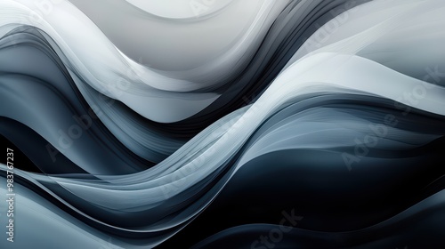 Beautiful Abstract Gray Waves Wallpaper. Flowing waves in varying shades of gray.