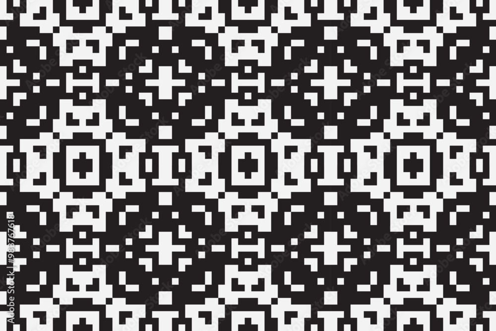 Ethnic seamless monochrome pattern. Aztec geometric background. Tribal print. Navajo fabric. Modern abstract wallpaper. Vector illustration. Ethnic seamless monochrome pattern. Aztec geometric background. Tribal print. Navajo fabric. Modern abstract wallpaper. Vector illustration.