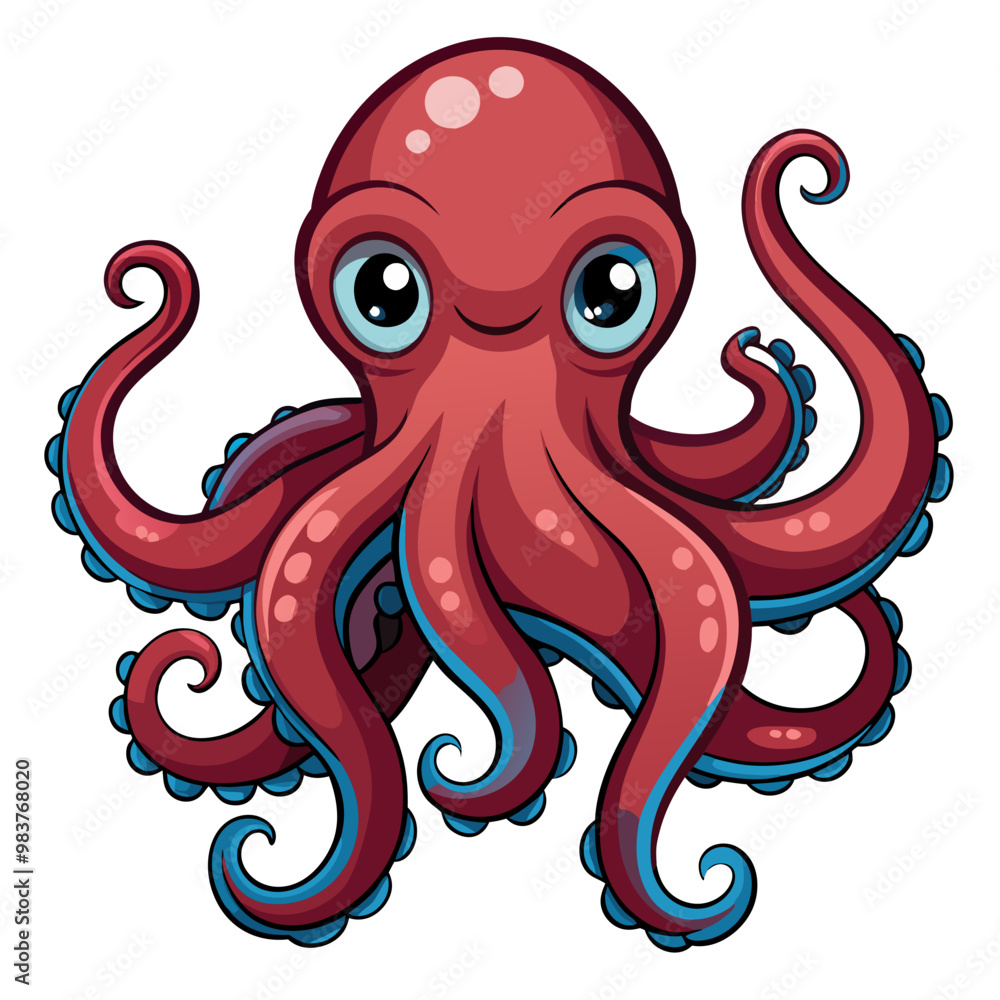 Vector illustration of an octopus with tentacles
Vector illustration of an octopus with tentacles