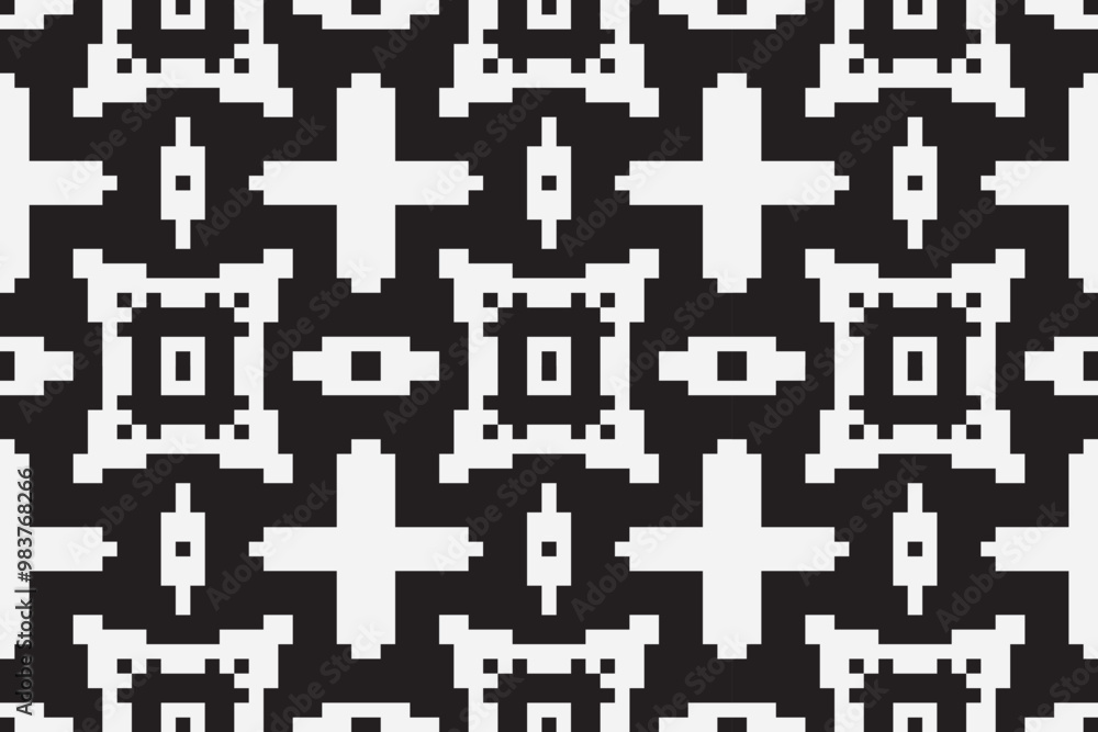 Ethnic seamless monochrome pattern. Aztec geometric background. Tribal print. Navajo fabric. Modern abstract wallpaper. Vector illustration. Ethnic seamless monochrome pattern. Aztec geometric background. Tribal print. Navajo fabric. Modern abstract wallpaper. Vector illustration.