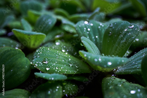 Pistia, water cabbage or water lettuce, and aquatic plant, floting on water.