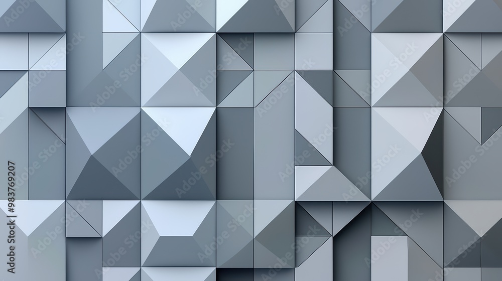 Fototapeta premium Beautiful Geometric Gray Patterns. Modern geometric shapes in different shades of gray.