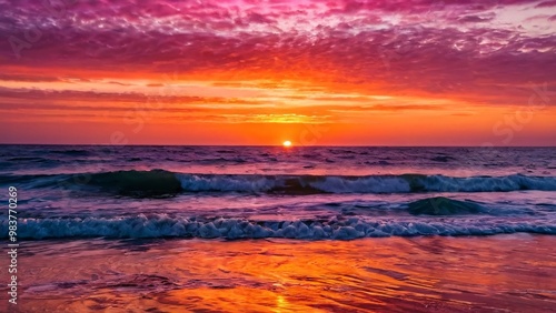Ocean Sunset with Vibrant Sky