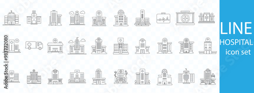 Flat linear design. House icons set. Web-home - go to the main page. Icon for applications, web sites and other internet resources. Vector elements