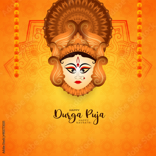 Happy Durga puja and Navratri cultural hindu festival celebration background