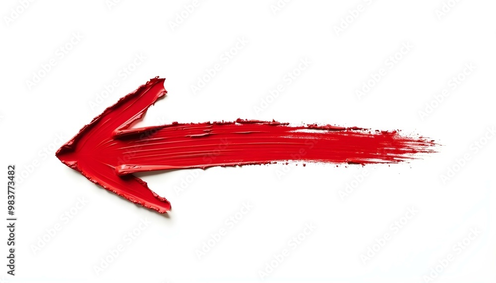 right direction arrow drawn with red paint brush strokes on isolated white background direction, path, point right direction arrow drawn with red paint brush strokes on isolated white background direction, path, point
