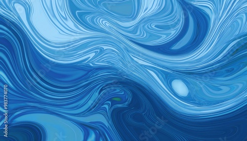 Liquid Background in Marble Blue color Oil Paint Texture