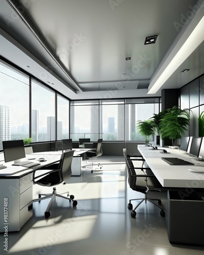 modern interior with desk