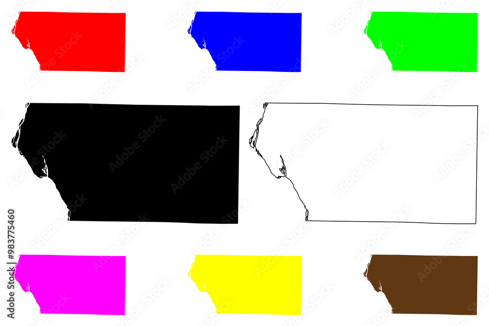 Obraz premium Mercer County, Illinois (U.S. county, United States of America, USA, U.S., US) map vector illustration, scribble sketch Mercer map