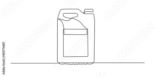 continuous line of oil jerry cans.one line drawing of packaging jerry cans for oil,oil,liquid products.single line vector illustration.isolated white background