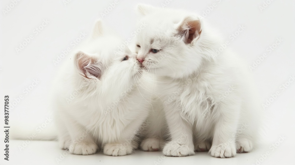 isolated on white background, sweet couple cat isolated on white background, sweet couple cat